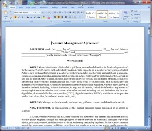 Personal Management Contract-Manager's Point of View-Long Form