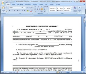 Independent Contractor Agreement from Company's Point of View